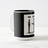 Zoon en vader tweekleurige koffiemok (Voorkant links)