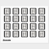 Zoon en vader vierkante sticker (Vel)