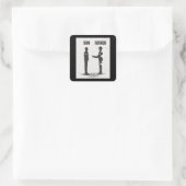 Zoon en vader vierkante sticker (Tas)