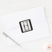 Zoon en vader vierkante sticker (Envelop)