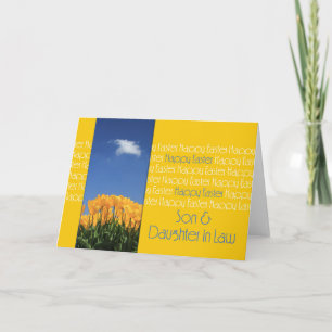 Zoon en vrouw Happy Paast Feestdagen Kaart