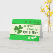 Zoon en vrouw Happy St. Patrick's Day Kaart (Gele Bloem)