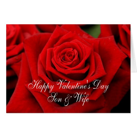 Zoon en vrouw Happy Valentine's Day Rozen (Voorkant Horizontaal)