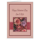 Zoon en vrouw Happy Valentine's Day Rozen (Voorkant)