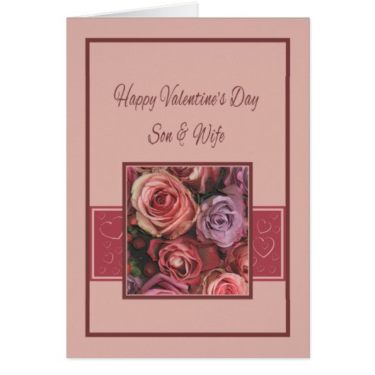 Zoon en vrouw Happy Valentine's Day Rozen (Voorkant)