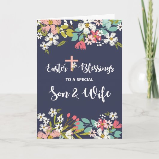 Zoon en vrouw Pasen rampen van Risen Christus Kaart (Voorkant)