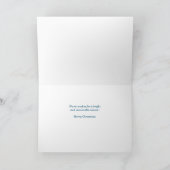 Zoon en zijn bruine en gouden kerstcadeautjes feestdagen kaart (Binnen)