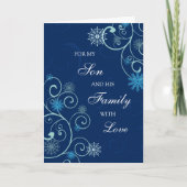 Zoon en zijn Vrolijke Kerstkaart van de Familie Feestdagen Kaart (Voorkant)