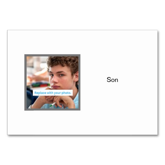 Zoon Foto Gepersonaliseerde Familie Flashcards Kaart (Voorkant)