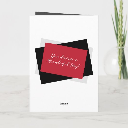 Zoon foto naam grijs rode verjaardag kaart (Achterkant)