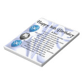 Zoon gedicht - 16e verjaardag ontwerp notitieblok (Linkerzijde)