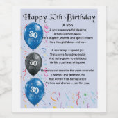 Zoon Gedicht Wijnflesje Label - 30e Verjaardag Wijn Etiket (Enkel label)