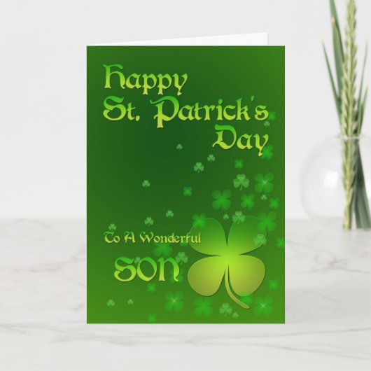 Zoon, Gelukkige St Patrick dagkaart Kaart (Voorkant)
