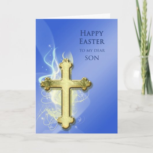 Zoon, Gouden Kruis Pasen Kaart (Voorkant)