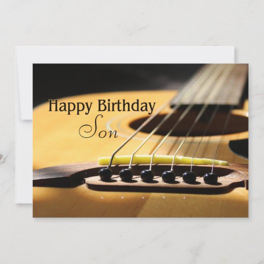 Zoon Happy Birthday Acoustic Guitar Kaart (Voorkant)