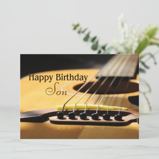 Zoon Happy Birthday Acoustic Guitar Kaart (Staand voorkant)