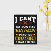 Zoon heeft biatlon training Grappige ouders humor Kaart (Gele Bloem)