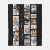 Zoon Herdenkingscollage met 18 foto's Fleece Deken (Voorkant)