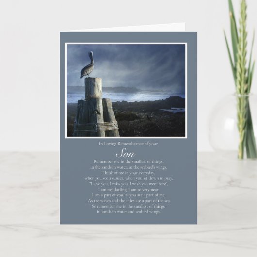 Zoon Herinnering Jubileum van Passing Spiritueel Kaart (Voorkant)