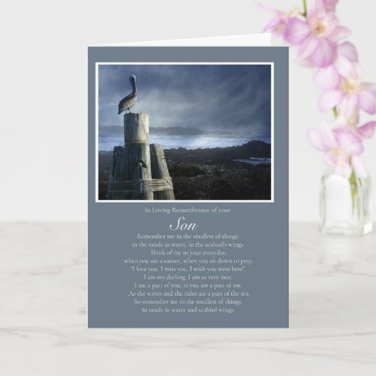 Zoon Herinnering Jubileum van Passing Spiritueel Kaart (Orchidee)