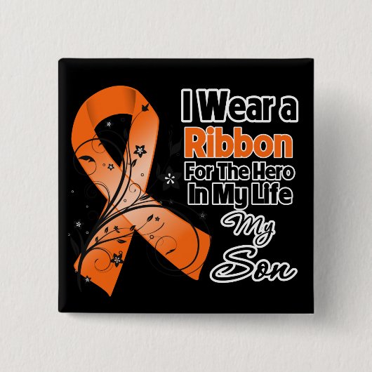 Zoon Hero in mijn leven leukemie Vierkante Button 5,1 Cm (Voorkant)