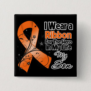 Zoon Hero in mijn leven leukemie Vierkante Button 5,1 Cm