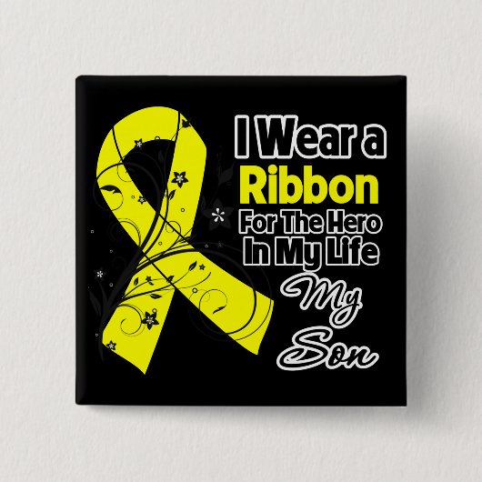 Zoon Hero in mijn leven Sarcoma Vierkante Button 5,1 Cm (Voorkant)