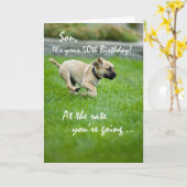 Zoon, het 50ste Lopen van het Puppy van de Kaart (Gele Bloem)