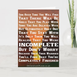 Zoon, hier is wat vaderlijke raad kaart