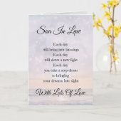 Zoon in de wet aanmoediging gedicht begroeting kaart (Gele Bloem)