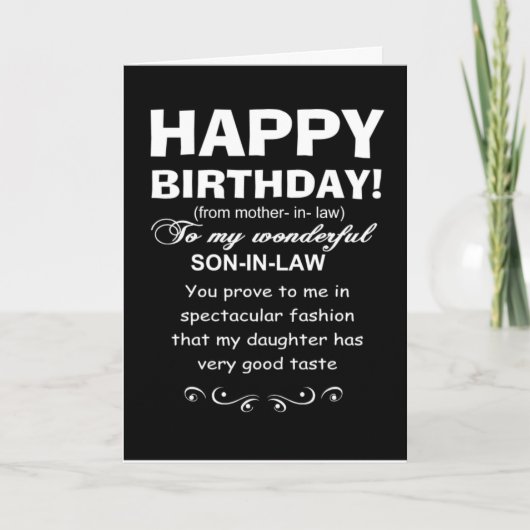 Zoon in de wet bewijst dochters grote smaak verjaa kaart (Voorkant)