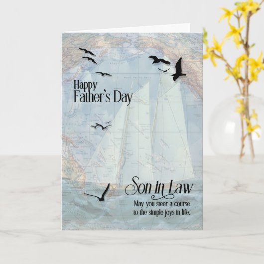 Zoon in de wet op de Vaderdag van de Zee Kaart (Gele Bloem)