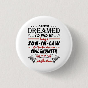 Zoon in de wet van de Geweldige civiel ingenieur Ronde Button 3,2 Cm
