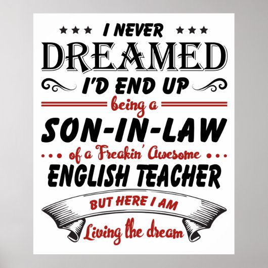 Zoon in de wet van de Geweldige Engelse leraar Poster (Voorkant)