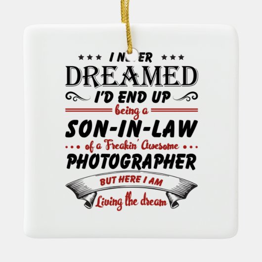 Zoon in de wet van de Geweldige fotograaf Keramisch Ornament (Voorkant)