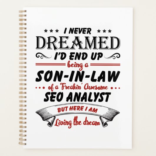 Zoon in de wet van de Geweldige SEO-analist Planner (Voorkant)