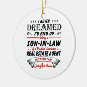 Zoon in de wet van Geweldige vastgoedmakelaar Keramisch Ornament (Links)