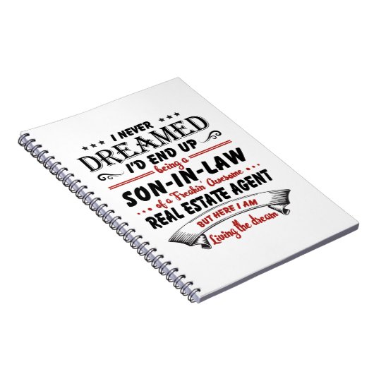 Zoon in de wet van Geweldige vastgoedmakelaar Notitieboek (Rechterzijde)