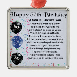 Zoon in het gedicht van de wet - 50th Birthday des Metalen Ornament