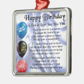 Zoon in het rechtengedicht - Happy Birthday Design Metalen Ornament (Links)