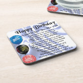 Zoon in het rechtengedicht - Happy Birthday Design Onderzetter (Linkerzijde)