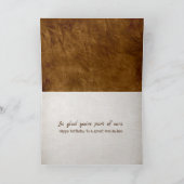 Zoon in Law Birthday Brown Leather Kaart (Binnen)