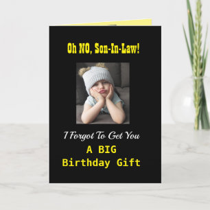 Zoon-in-law Birthday Funny Grumpy Girl Black Yello Kaart