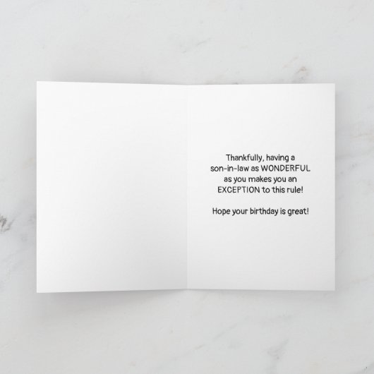 Zoon-in-law Birthday, grappig, meer als wetten! Kaart (Binnen)