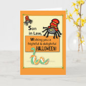 Zoon-in-Law Bugs en Hisses Halloween Kaart (Gele Bloem)