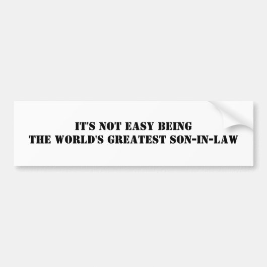 Zoon-in-law Bumpersticker (Voorkant)