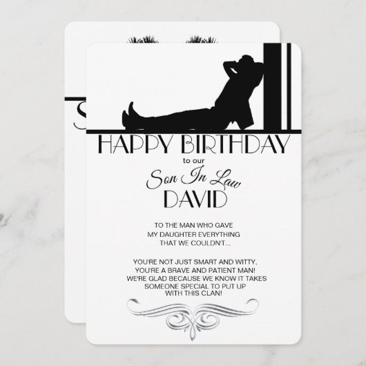 Zoon-in-law-dagkaart (Voorkant / Achterkant)