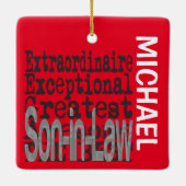 Zoon-in-Law Extraordinaire CUSTOM Ceramic Ornament (Achterkant)