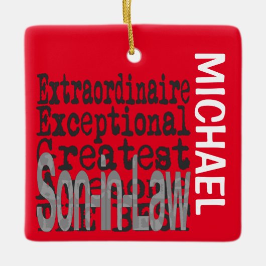 Zoon-in-Law Extraordinaire CUSTOM Ceramic Ornament (Voorkant)