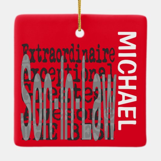 Zoon-in-Law Extraordinaire CUSTOM Keramisch Ornament (Achterkant)